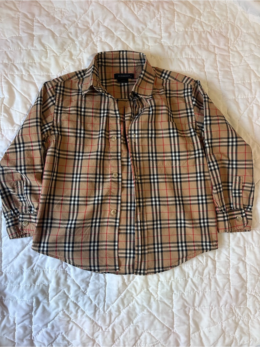 Burberry Classic Plaid Button-Up Shirt - Beige Plaid
